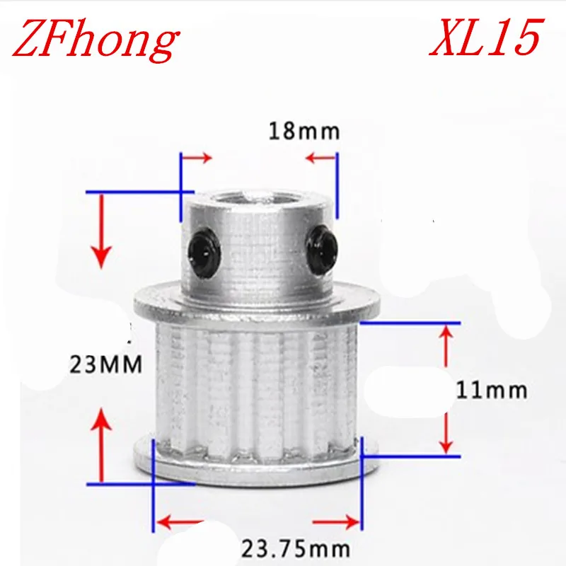 1 шт. XL15 зубчатый шкив шаг 5,08 мм зубы 15 ширина 11 мм Размер отверстия 4/5/6/6,35/8/10 мм