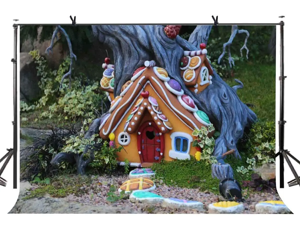 

7x5ft Cartoon Scene Backdrop Cartoon Magical Cottage Scene Photography Background and Studio Photography Backdrop Props