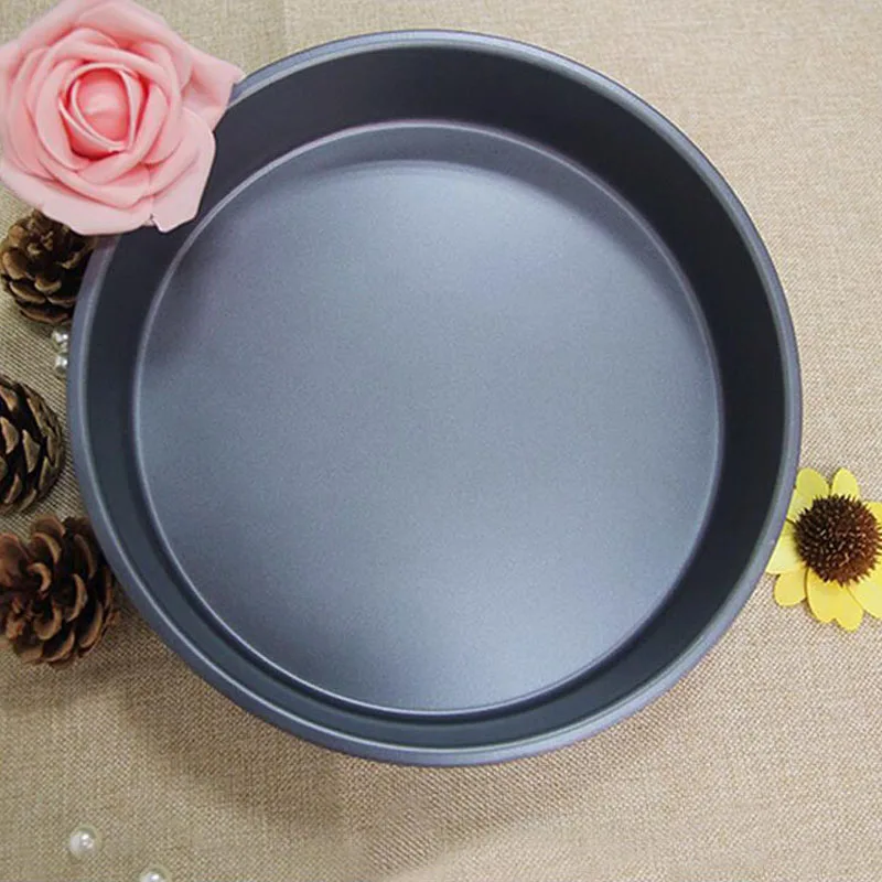 9 Inch Carbon Steel Nonstick Cake Pan Mold Chiffon Cake Pizza Black