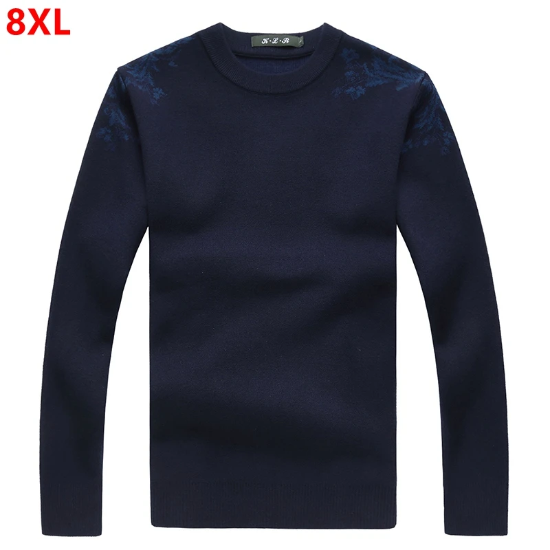 

Winter big size sweater male round neck loose 8XL oversized bottoming plus size 7XL sweater 135kg top 5XL