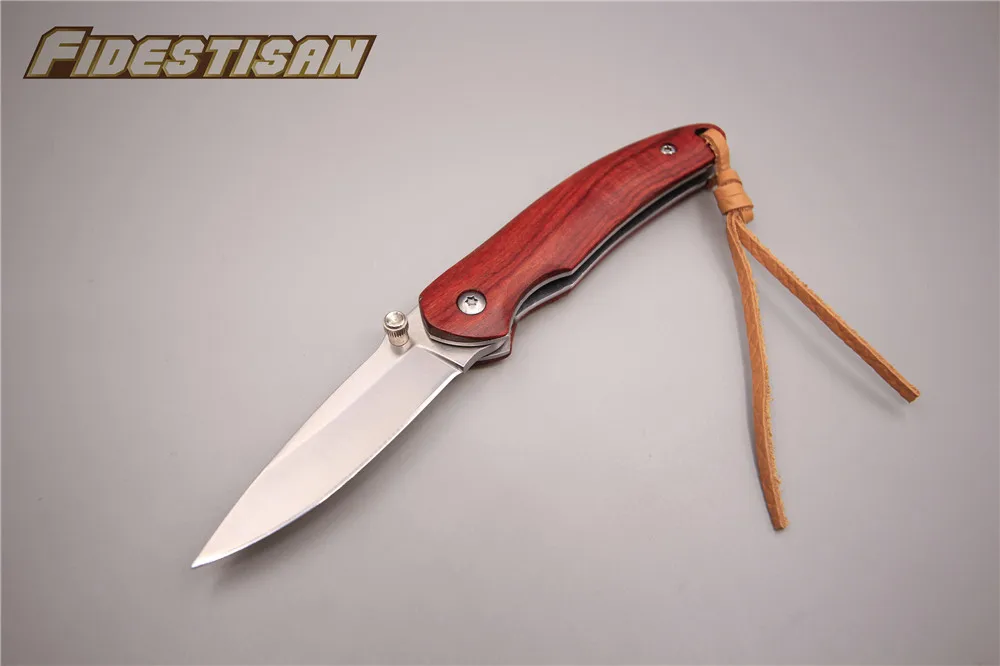 

key folding pocket small knife mini stainless steel sharp cutting edc japanese tool survival tactical wooden handle sharp knife