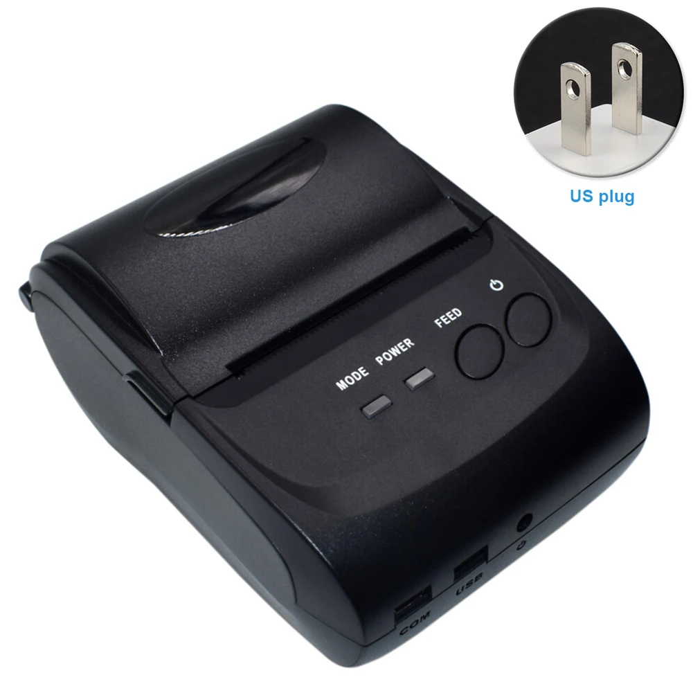 

58mm Label Pocket Rechargeable Battery ABS Wireless Receipt Printer Mobile USB Bluetooth 4.0 Portable Mini For Android IOS