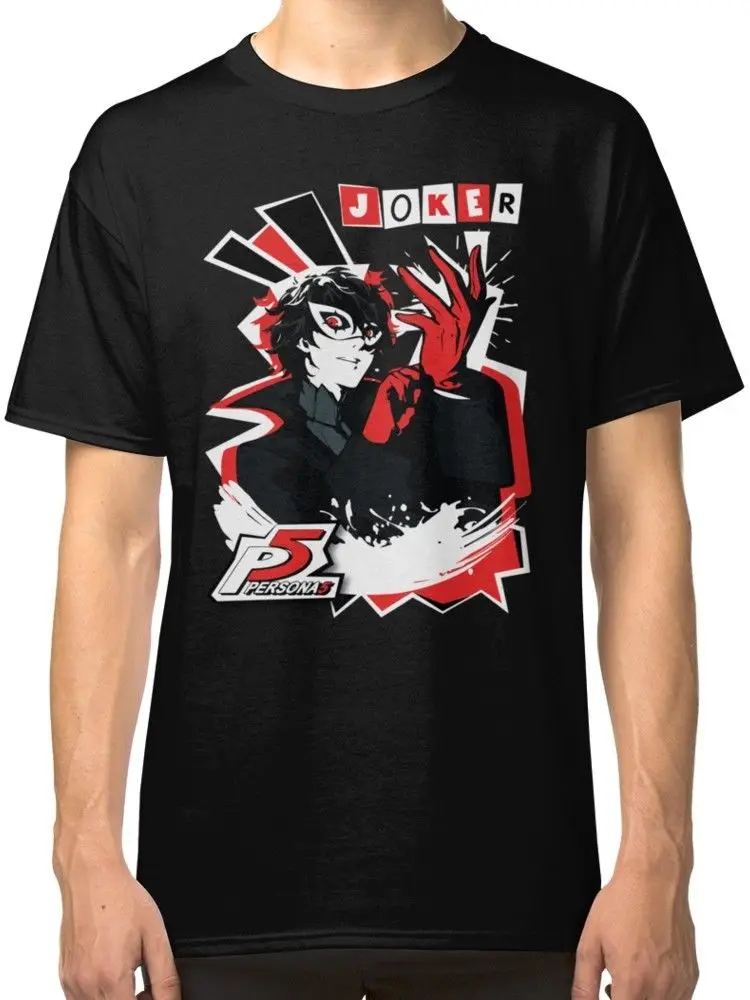 Persona 5-Joker мужские черные футболки Одежда Топы Оптовая Продажа футболка на заказ