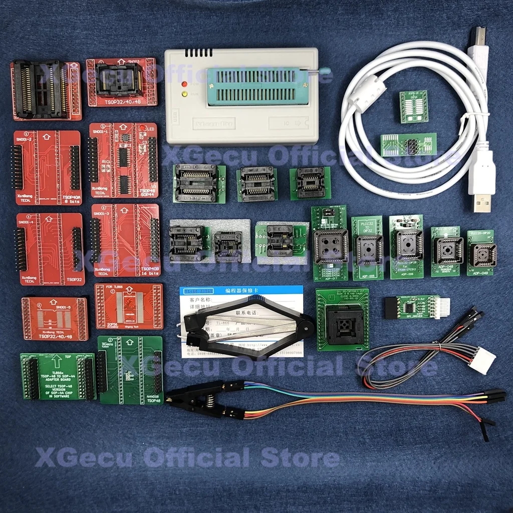 V9.00 XGecu TL866II плюс USB Универсальный программатор поддержка 15000+ IC SPI Flash NAND EEPROM MCU Замена TL866A TL866CS+ 26 деталей