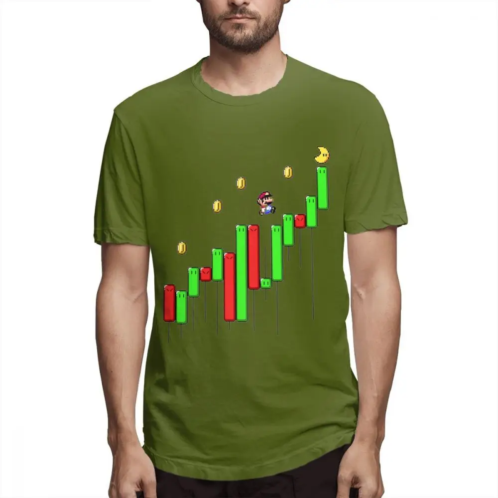Забавная футболка с Супер Марио, форексом, валютным трейдером, инвесторами, летняя мужская футболка из хлопка - Цвет: Армейский зеленый