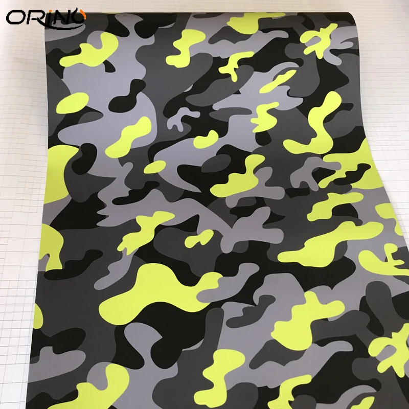 Black Grey Yellow Vinyl Film Wrap-4