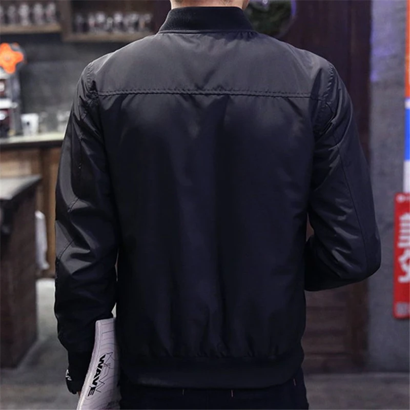 2019 Spring Autumn Casual Solid Fashion Slim Bomber Jacket Men Overcoat Baseball Jackets Men's streetwear Jacket 4xl Top XT380