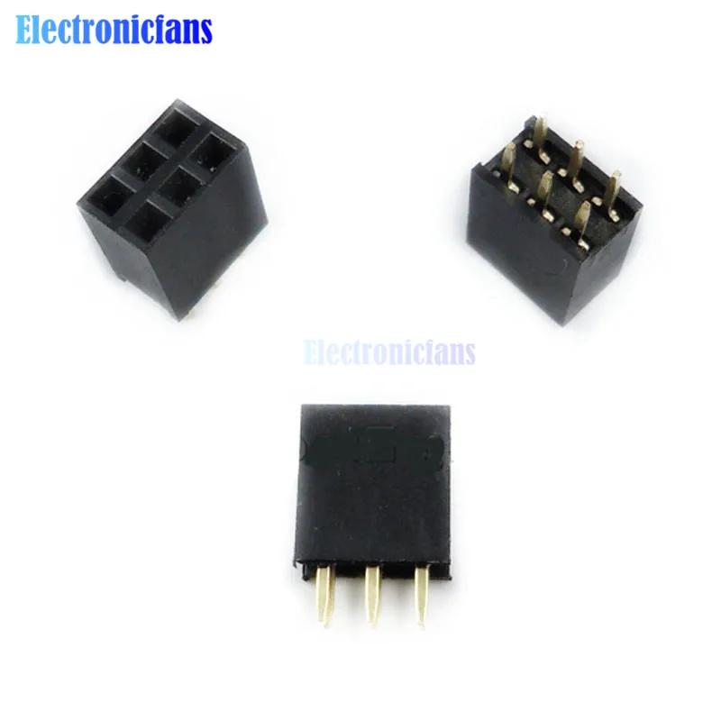 

20PCS 2X3 Pin 6P 2.54mm Double Row Female Straight Header Pitch Socket Pin Strip
