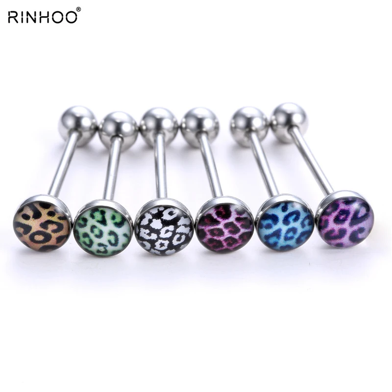 

6pcs/set Stainless Steel Tongue Piercing set Langue Piercing Tongue Stud Ring Balls For Women Tongue Bars Barbell Body Jewelry