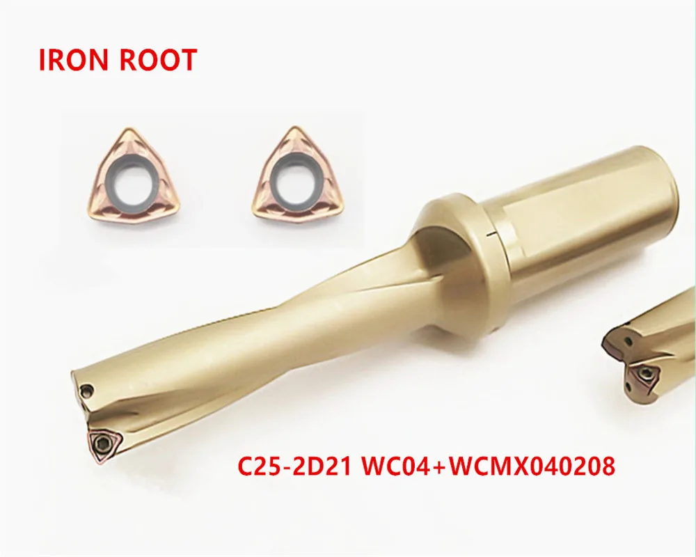 Индексируемая дрель New1P C25 2D21 WC04 U drill + 2P WCMX040208 FZ 6115|Держатель инструментов| |