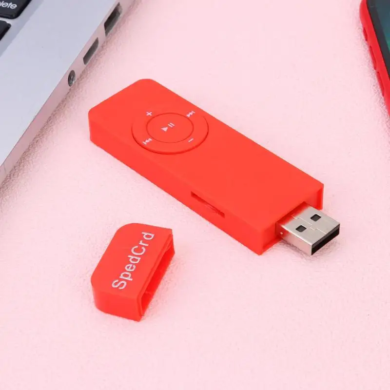 Портативный USB MP3 плеер со слотом для tf карты перезаряжаемый 160 мАч мини с