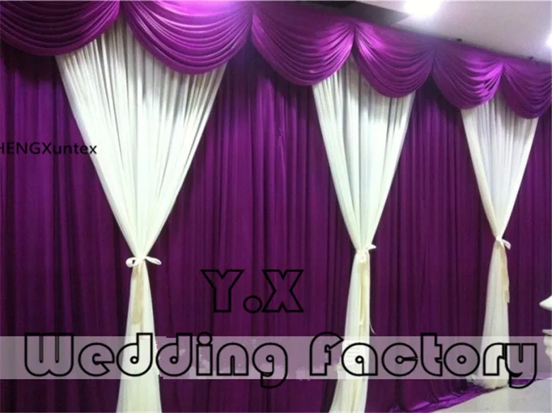

Luxury decorations for party Purple And White Color Wedding Backdrop Wedding Background 3M*6M Free Shipping 10ft*20ft
