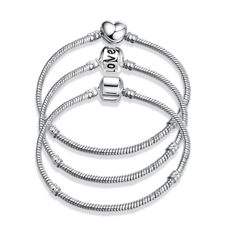 New Original Charm Bracelet Rose Gold Silver Color Alloy Snake Chain Basic Bracelets For Fashion Women Bead Diy Jewelry Dropship Charm Bracelets Aliexpress