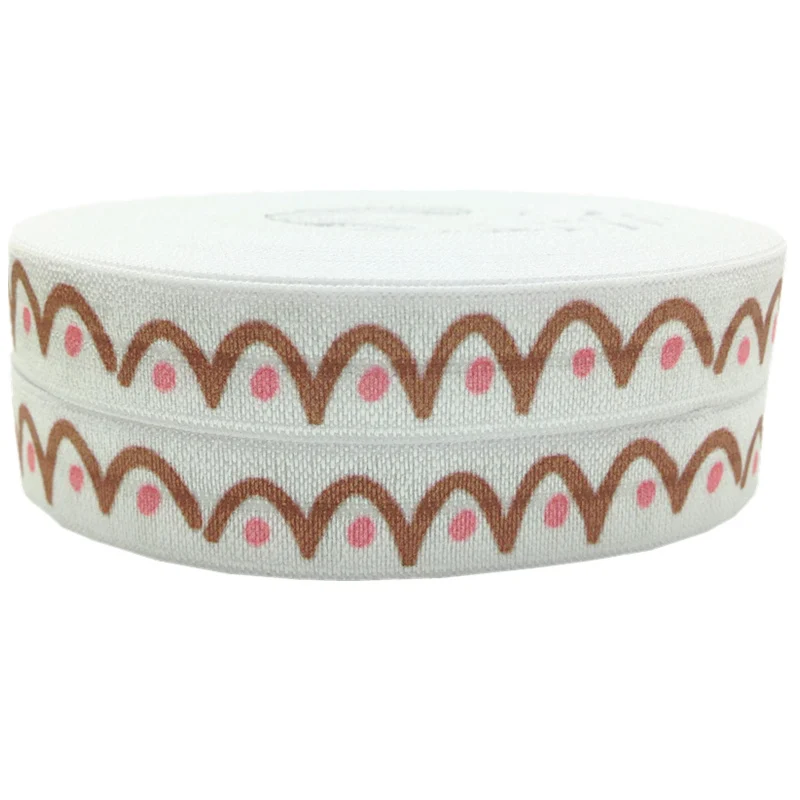 

5 Yards 16mm Chevron Printed fold over elastic bands Sewing Lace trim Apparel Accessories decoration P512