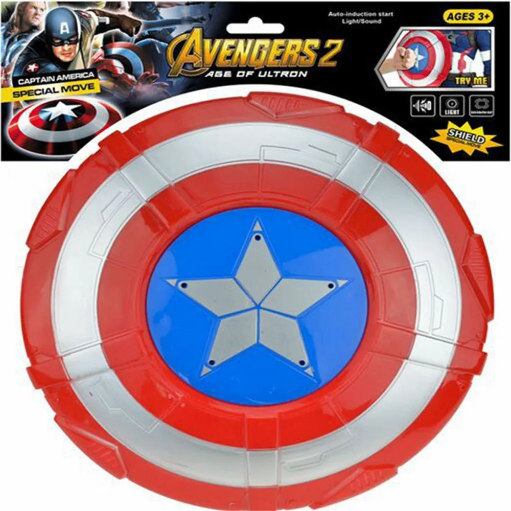 27 см игрушечный щит Мстители союз Капитан Америка Коллекционная модель светодиодный флэш-экран против света и звука капитан щит детская игрушка