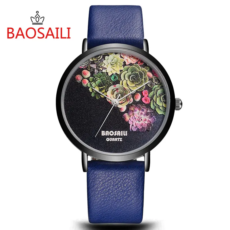 BSL1011 BAOSAILI цветочный дизайн черный чехол япония PC21 Movt водостойкие спасательные
