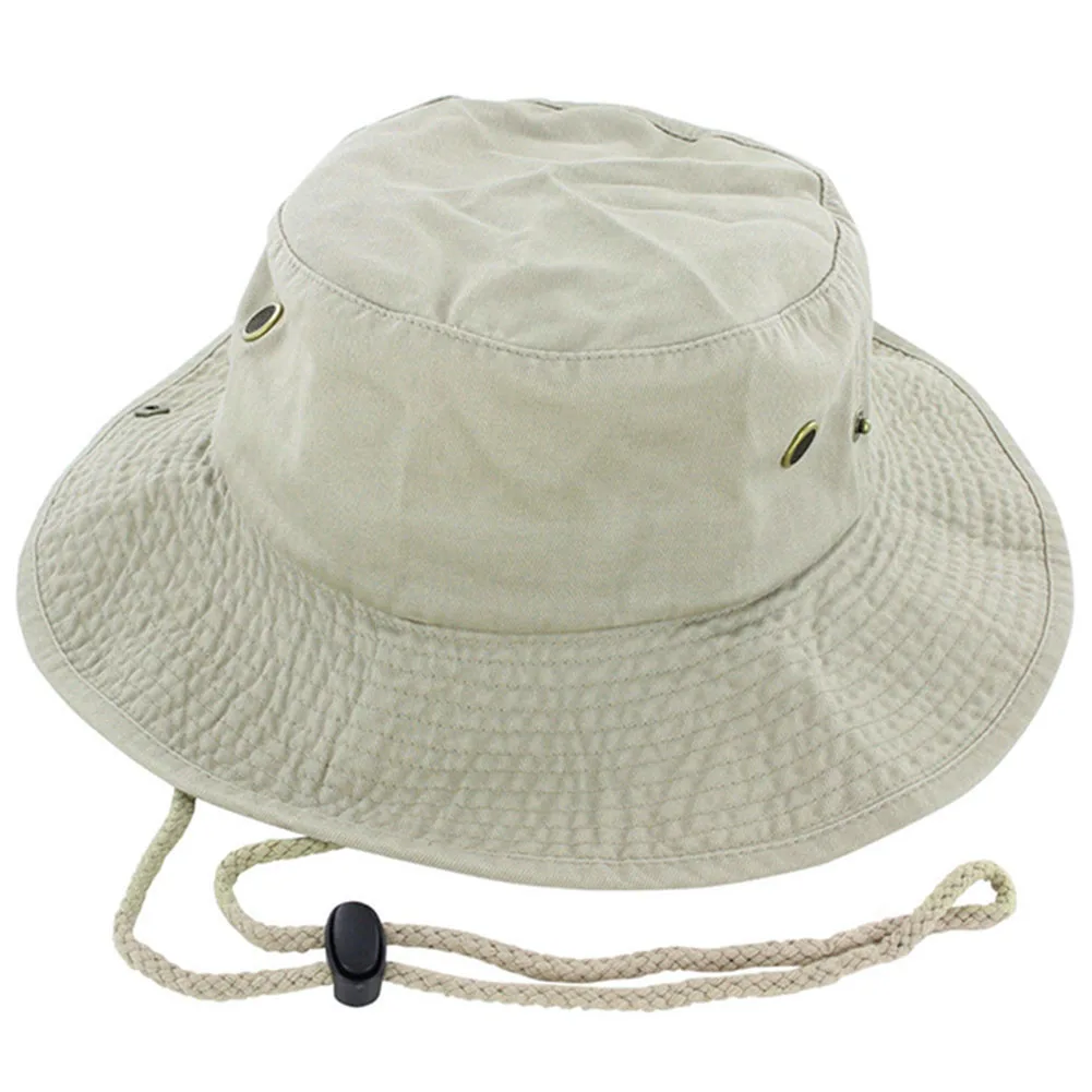 

Outdoor Casual Mountain Cap Military Wide Brim Fishing Drawstring Summer Hunting Sun Protection Men Bucket Hat