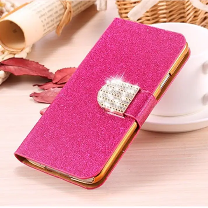 Flip Glitter Leather Phone Cover Cases For Sony Xperia U ST25i Original Wallet Case With Kickstand Design Back Covers |