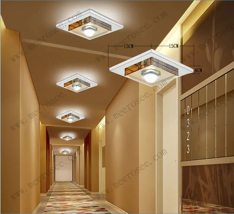 Tienda online cristal moderno llevó la luz de techo / lámpara ...