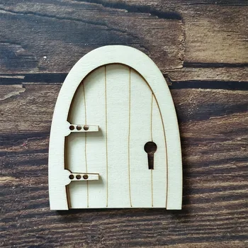 

6pcs 3D Wooden Fairy Garden Door Craft Embellishments DIY Painting Decoration DIY Home Decor Hobby Gift