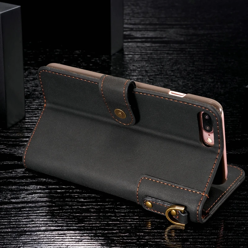 Для Coque iPhone 7 Plus Бизнес кожаный бумажник на магните чехол для телефона для Apple iPhone 7 Plus флип чехол для iPhone 7 Plus Book Etui