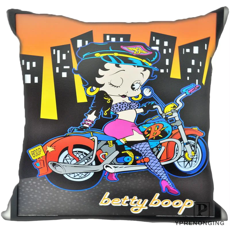 Для наращивания с лучшими продажами от Betty Boop(1)@ Подушка Чехол Спальня дома квадратная Наволочка на молнии(с одной стороны)#190404-01-74