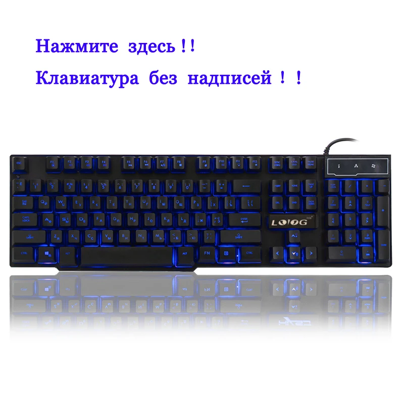 Goedkoop DBPOWER Russisch Engels 3 Kleur Backlight Gaming Toetsenbord Teclado Gamer Drijvende LED Backlit USB met Soortgelijke Mechanische Feel