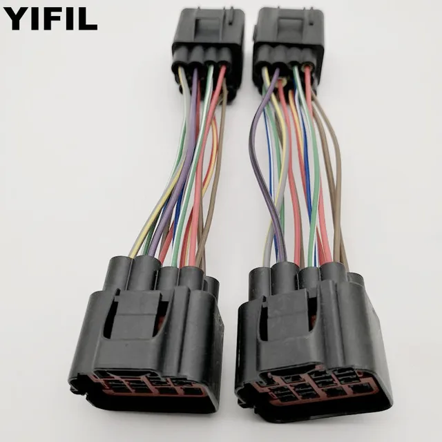 12 Pin/Way Male Female 12P To 12P HeadLamp Light Harness Assembly