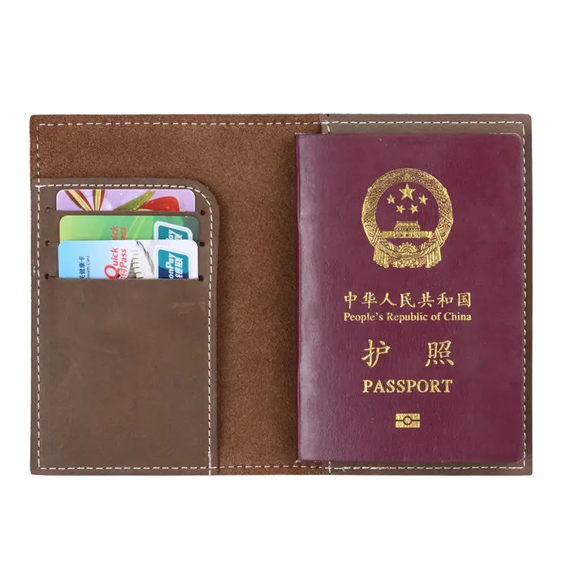 Genuine Leather Black Brown Passport Holder Handmade ID Card Holder Passport Cover Travel Accessories Vintage Accept OEM Order