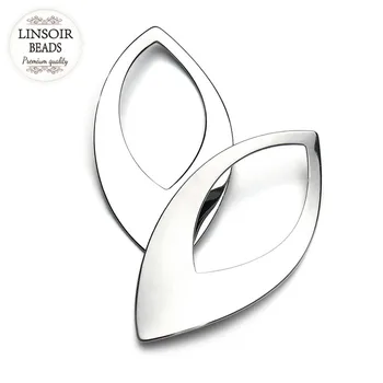 

LINSOIR 23*47mm 5pcs/lot Stainless Steel Leaf Charm Pendants Necklace Bracelet Earrings Findings DIY Jewelry Making F3319