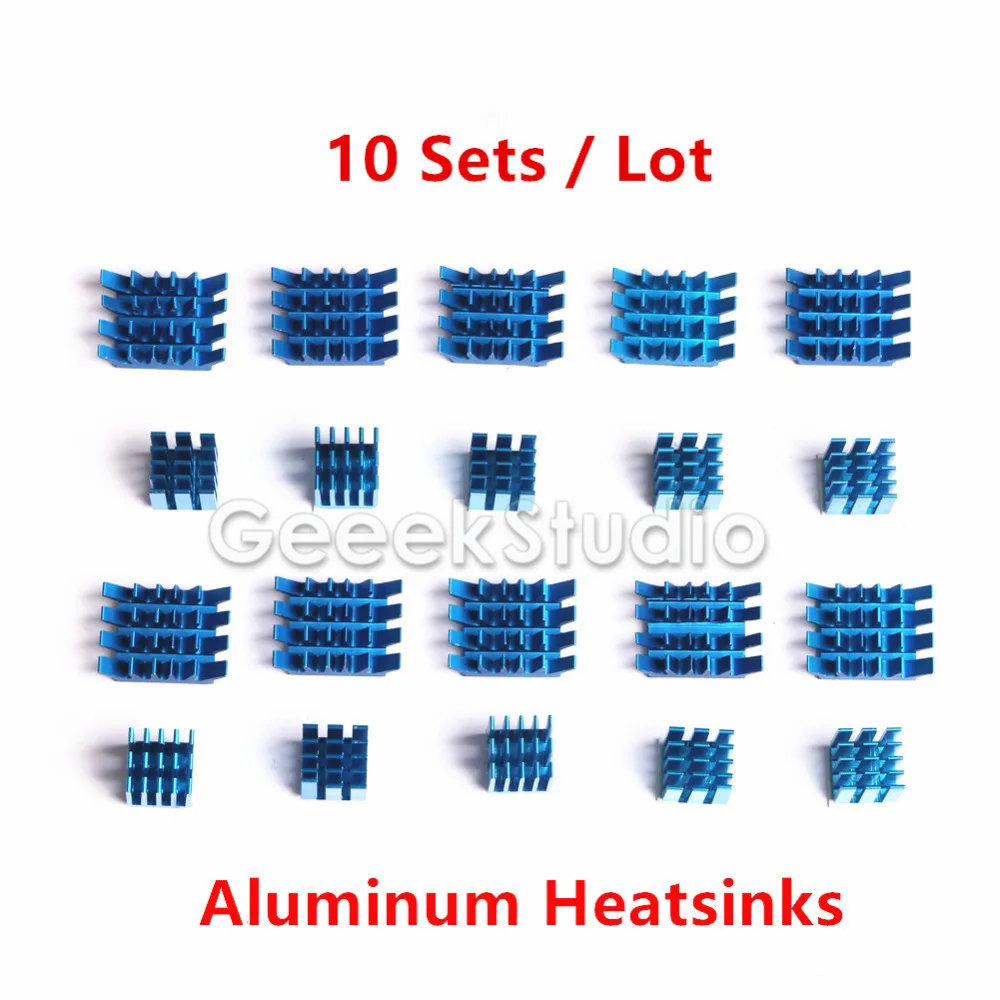 10 Sets! Raspberry Pi Heatsinks Cooler Aluminum With Adhesive Heat Sink Set Kit For Cooling Raspberry Pi 2 / 3 Model B 10 Sets! Raspberry Pi Heatsinks Cooler Aluminum With Adhesive Heat Sink Set Kit For Cooling Raspberry Pi 2 / 3 Model B