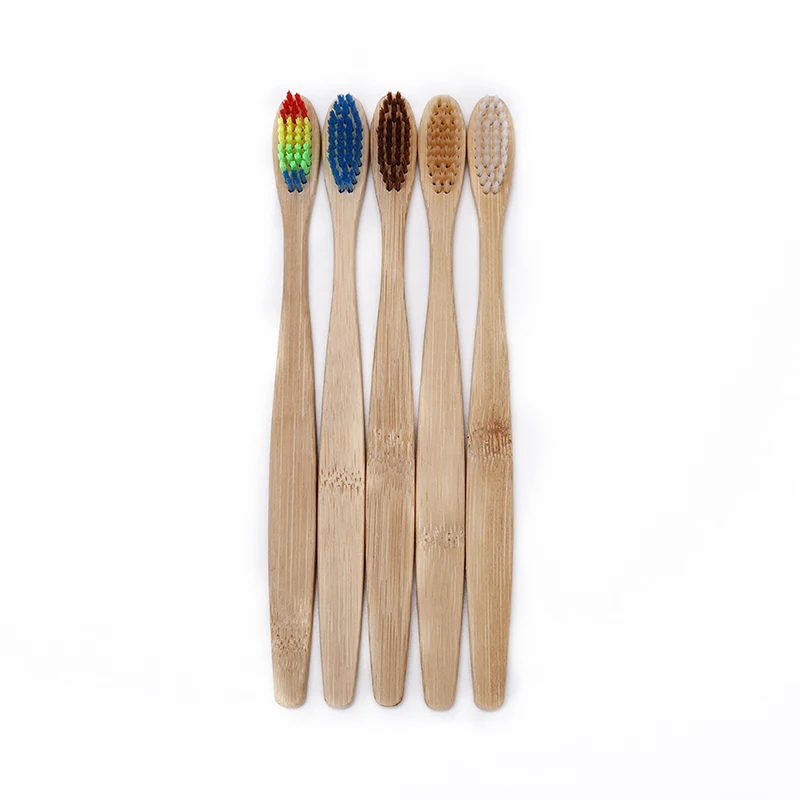 10 шт./4 шт. экологически Деревянный Зубная щетка "Радуга" Bamboo Зубная щетка Бамбук волокна деревянной ручкой зуб кисточки отбеливание Радуга