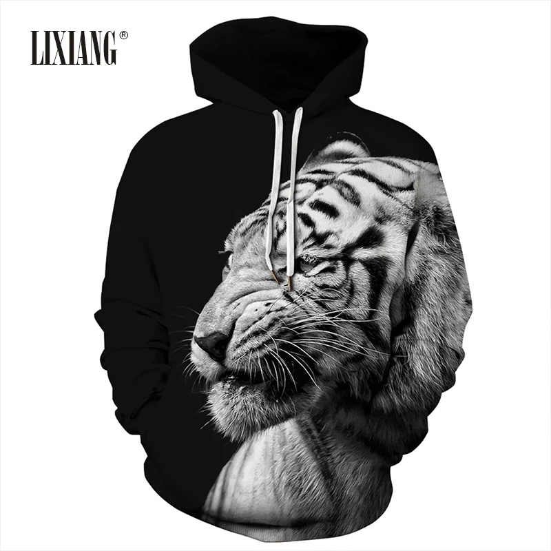 Lixiang 3D печати повседневное Пара Одежда Мода с капюшоном Harajuku зима для женщин тигр толстовки пуловер уличная верхняя