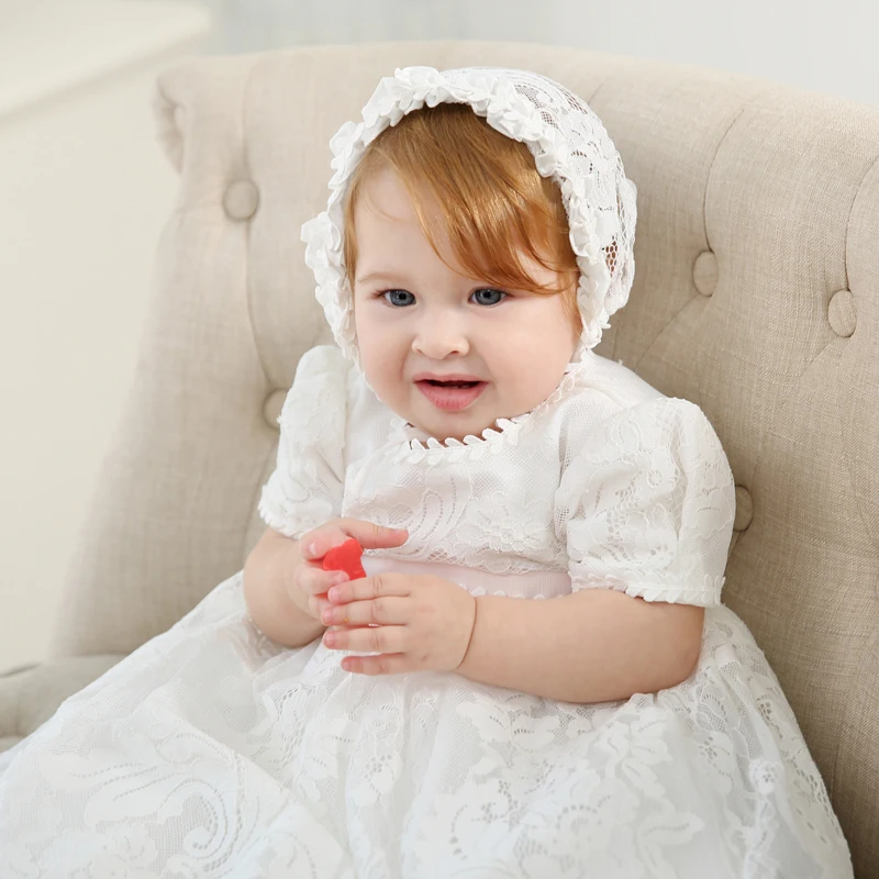 IYEAL Lace Baby Girl Dress Wedding First Birthday Dresses Outfit
