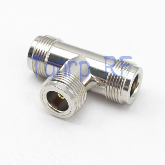 

Wholesale T type 3 three N female jack RF coaxial connector adapter cable