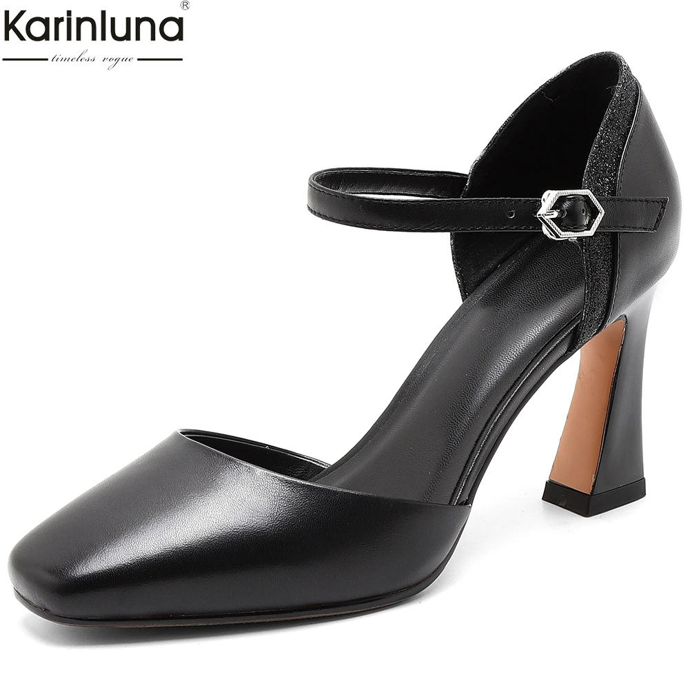 

Fashion elegant square toe women's Summer Sandals Woman Shoes Strange high heels genuine leather Sandals Female