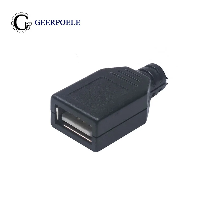 Female Buckle Connector A type Plug wire type Welded wire USB Master Plastic Shell Jack Tail Sockect Terminals male type a 4pin square usb connectors plastic shell usb connector flat port jack tail plug sockect terminales electrique diy