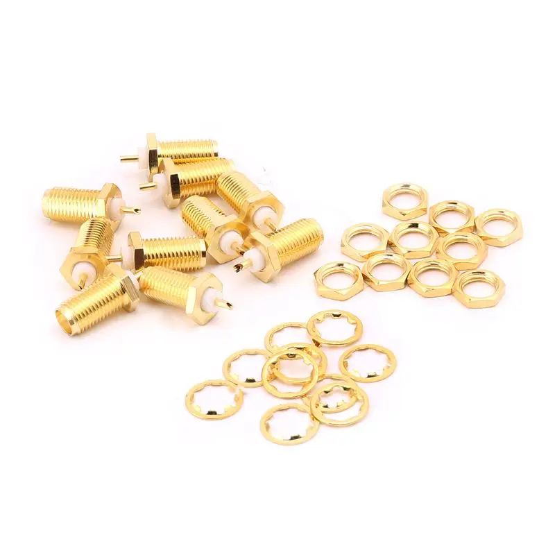 

10Pcs/Set SMA-KY RF Connectors SMA Female Nut Bulkhead Handle Deck Clip Solder Cup