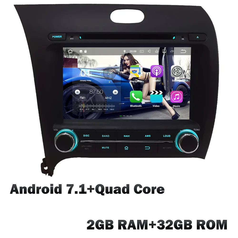 KLYDE " 4G wifi Android 8 7 Восьмиядерный 4 Гб ОЗУ 32 Гб ПЗУ автомобильный DVD мультимедийный плеер Радио стерео для Kia K3 Forte Cerato 2013 - Цвет: Android 7.1