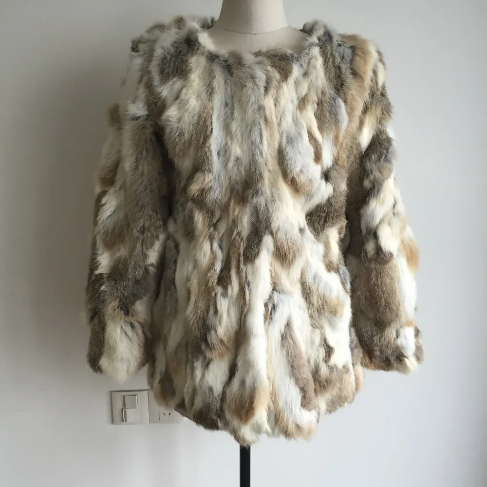 2019 Новинка Женские теплые зимние натуральная Шуба из натурального кролика