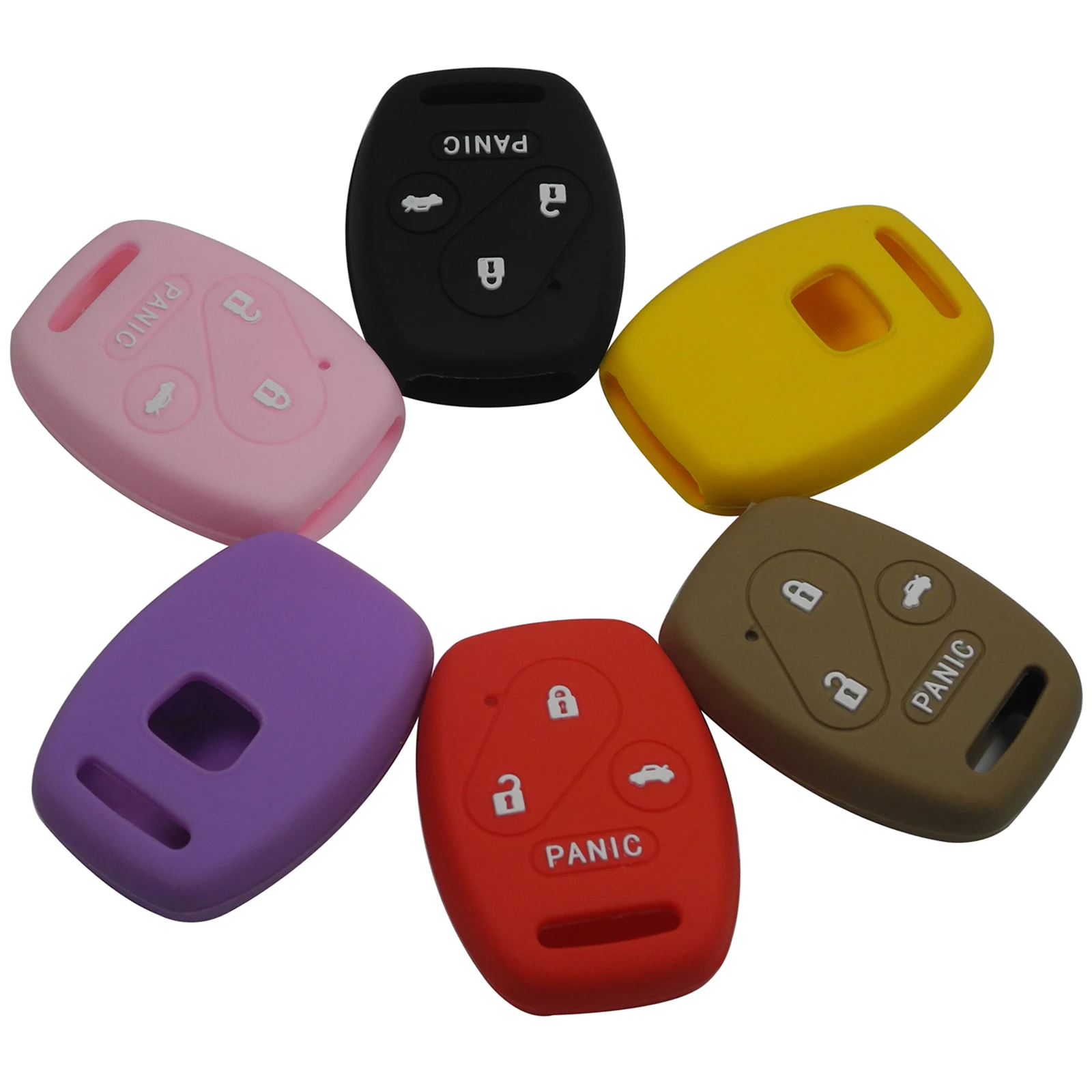 

Jingyuqin 10pcs 3+1 Buttons Remote Key Case Silicone Cover for Honda Accord CRV Civic Pilot Insight Ridgeline Car-Styling