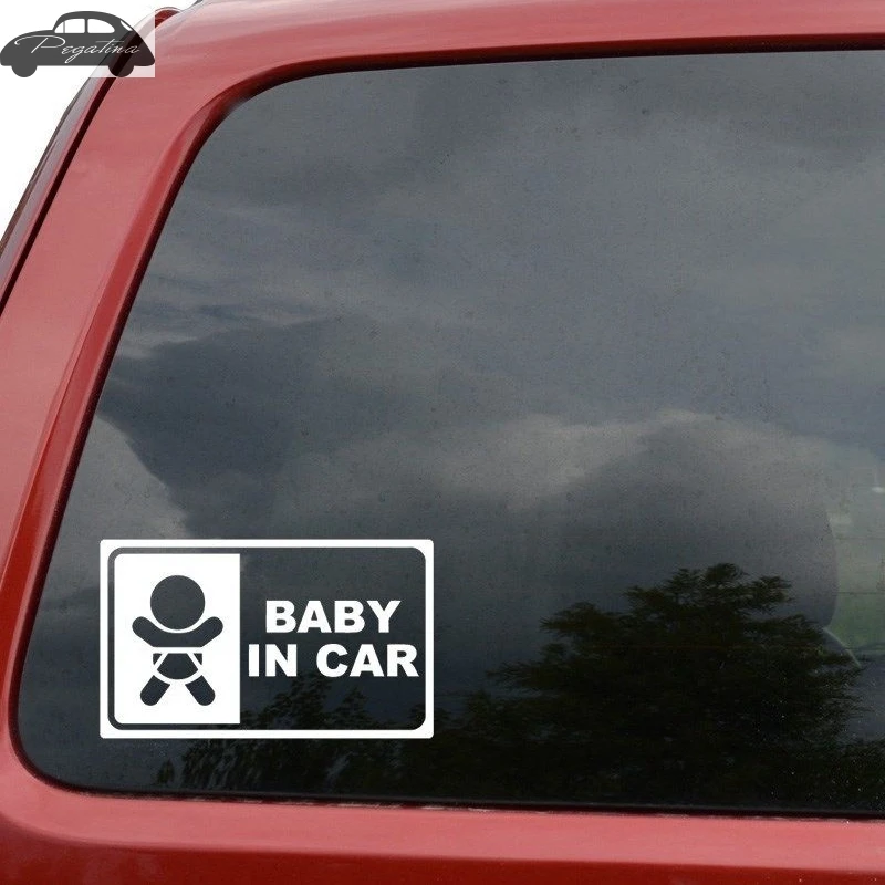 Pegatina Baby In Car Waving Baby on Board Safety Sign Cute Car Decal Vinyl Sticker