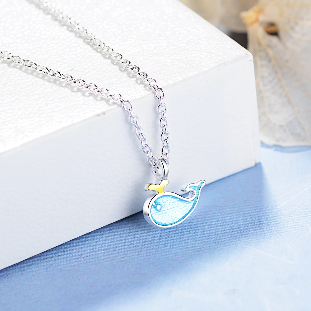 Todorova Прекрасный Синий Эмаль китообразных кулон с изображением Кита ожерелье рыба чокер ожерелье для женщин девочек мода животных Ювелирные изделия