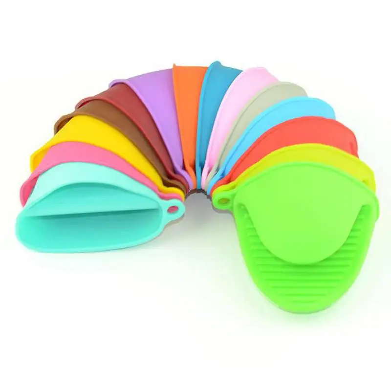 2pcs Kitchen Colorful Silicone Gloves Thick Heat Resistant Silicone Oven Glove Non-slip Microwave Gloves Kitchen Heat Resistant