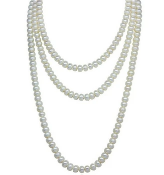 

DYY 915 +++Natural Freshwater pearl necklace long pearl necklaces 90cm Natural Pearls jewelry 3 Rows Sweater chain Mother's day