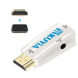 HDMI конвертер VGA KUYIA 3,5 мм аудио конвертер адаптер для HDTV/монитор/проектор Совместим с Sony PS3 PS4 (белый)