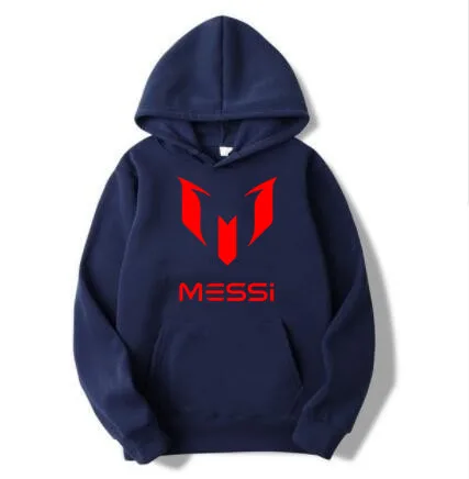 Тёмно-синий Новые толстовки с капюшоном Lionel Messi мужские толстовки с длинными рукавами из хлопка толстовки с капюшоном топы фанаты Аргентины - Цвет: Тёмно-синий