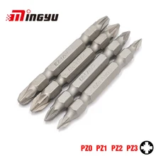 4 шт. 1/" 65 мм Pozidriv PZ0-PZ3 Набор отверток Набор двухсторонний Ремонтный комплект шестигранное сверло с хвостовиком для электропитания бытовые ручные инструменты