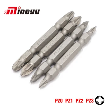 

4Pcs 1/4" 65mm Pozidriv PZ0-PZ3 Screwdriver Bit Set Double Ended Repair Kit Hex Shank Drill Bit For Power Household Hand Tools