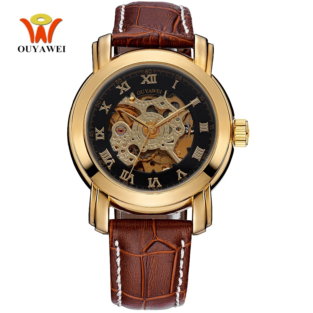 Montre Homme OYW Скелет Мужские автоматические часы механические мужские бизнес модные